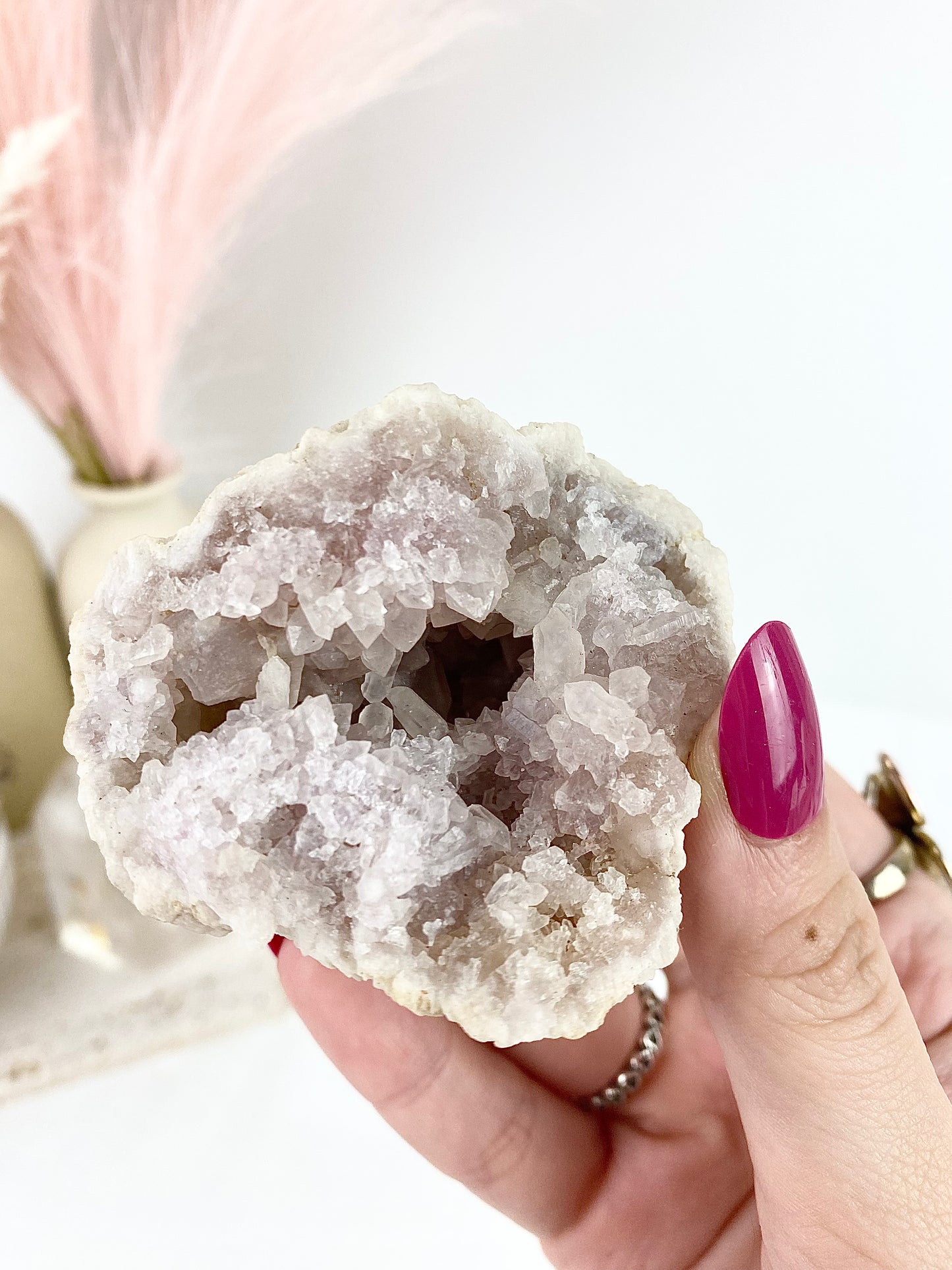 Pink Amethyst Druzy Geode