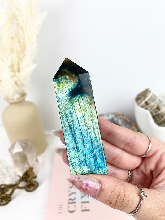 ✨ Flashy Rainbow Labradorite Tower 🌈