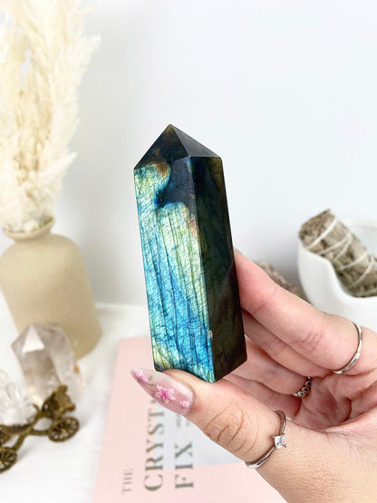 ✨ Flashy Rainbow Labradorite Tower 🌈