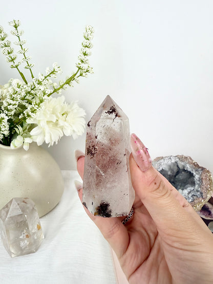 Clear Quartz with Dendritic Inclusions Tower