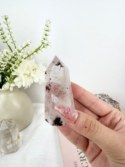 Clear Quartz with Dendritic Inclusions Tower