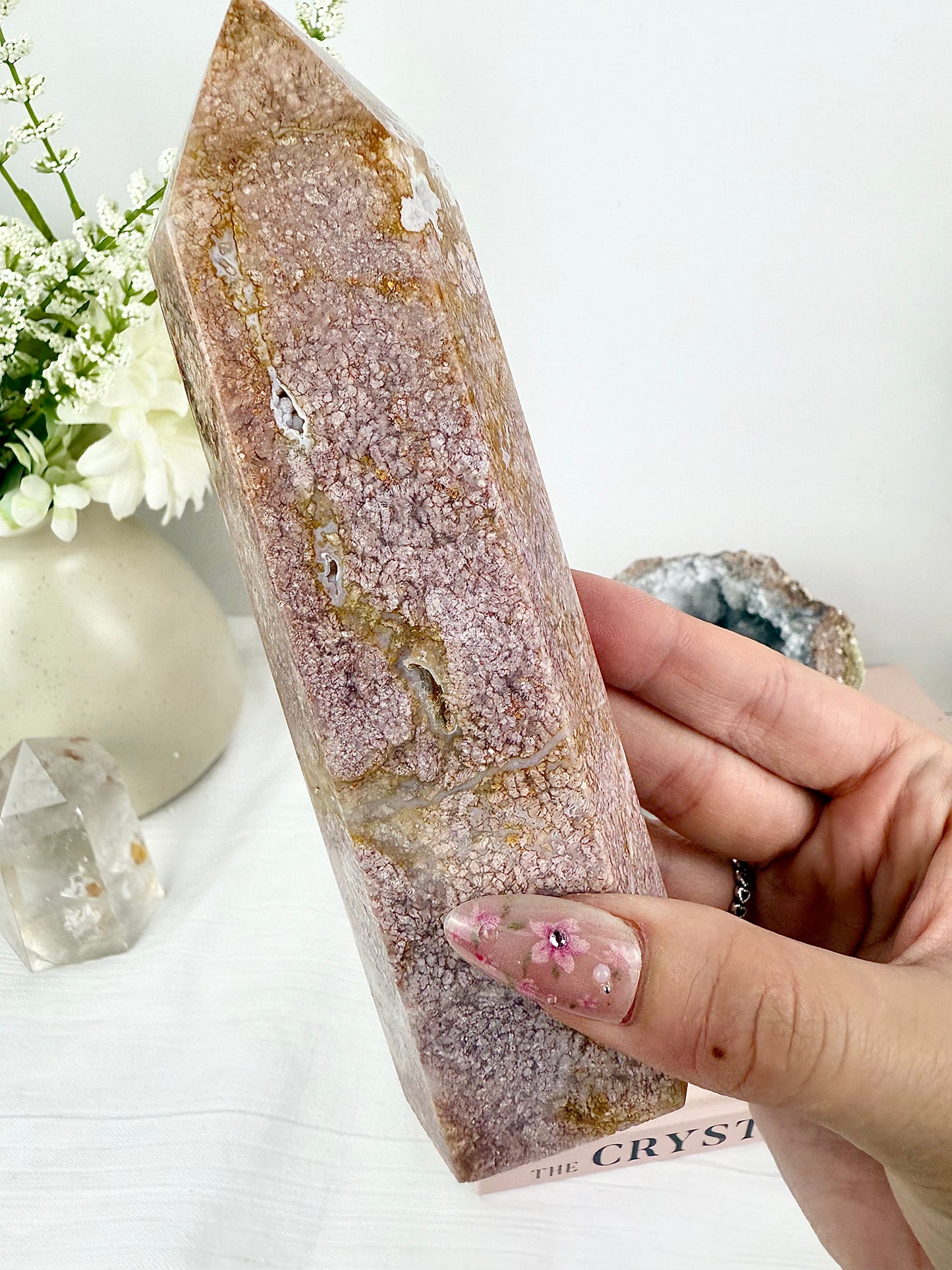 Pink Agate Large Tower