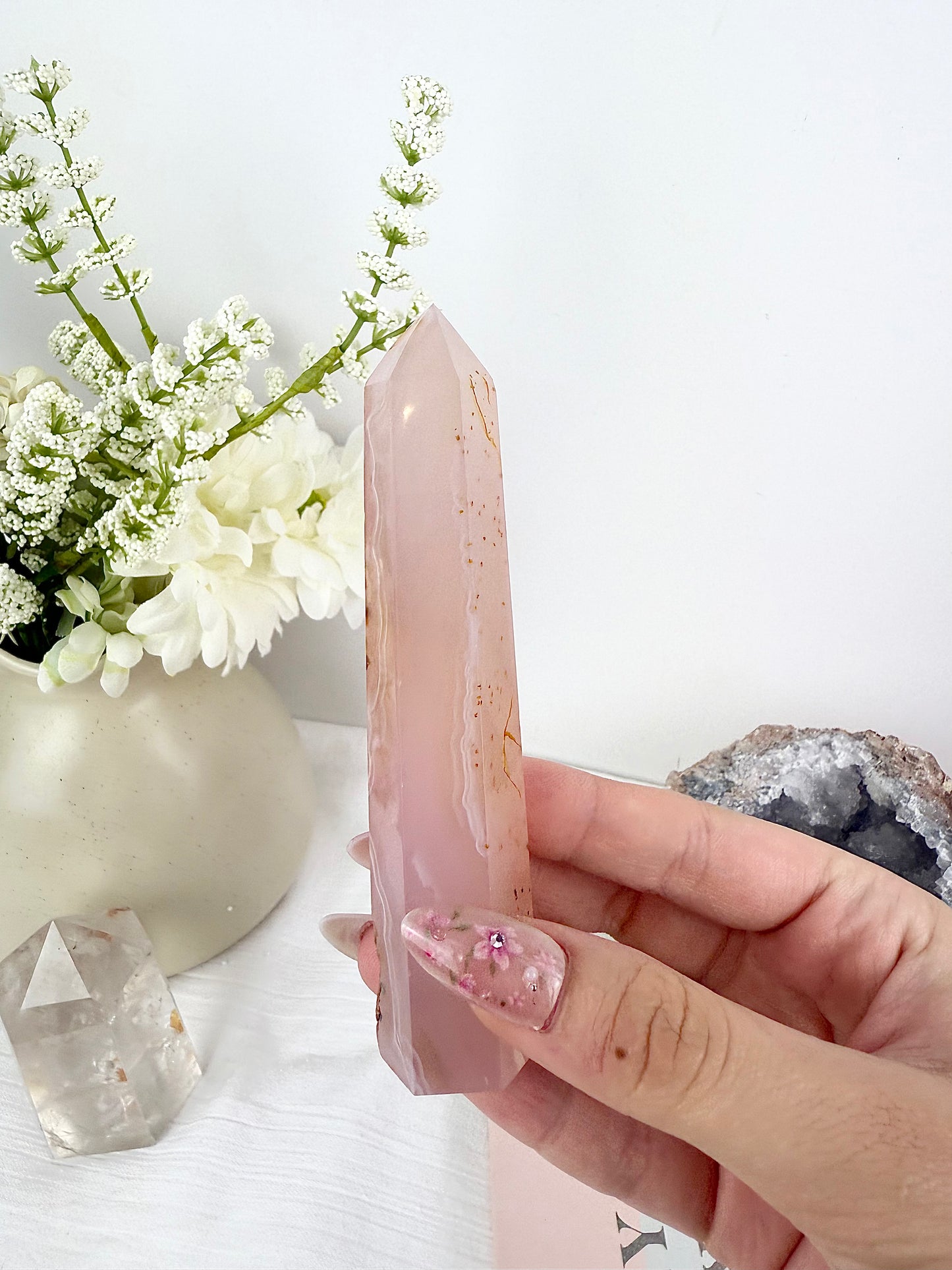 Pink Jelly Agate Tower