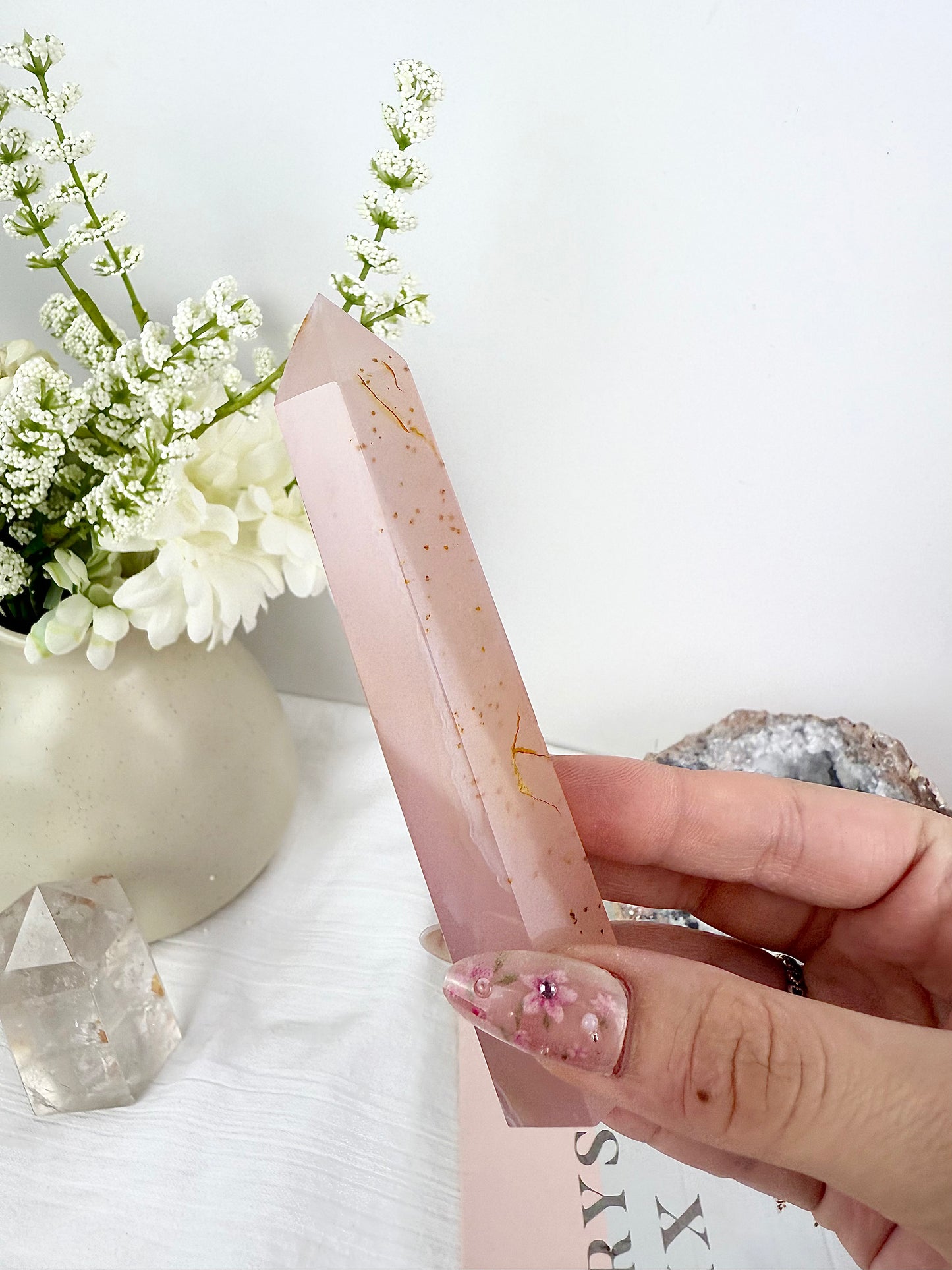 Pink Jelly Agate Tower