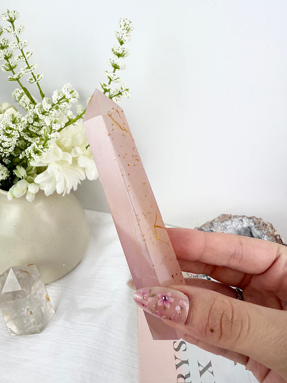 Pink Jelly Agate Tower