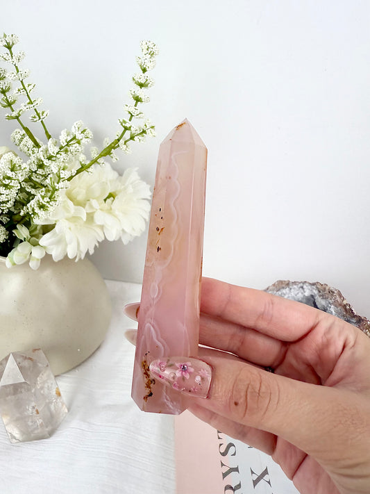 Pink Jelly Agate Tower