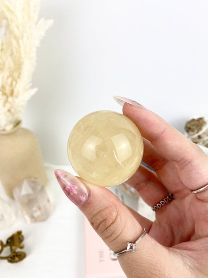 Honey Calcite Sphere