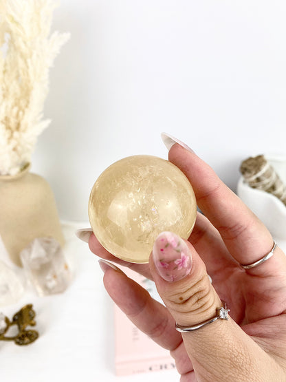 Honey Calcite Sphere