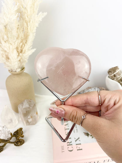 Rose Quartz Heart on Stand