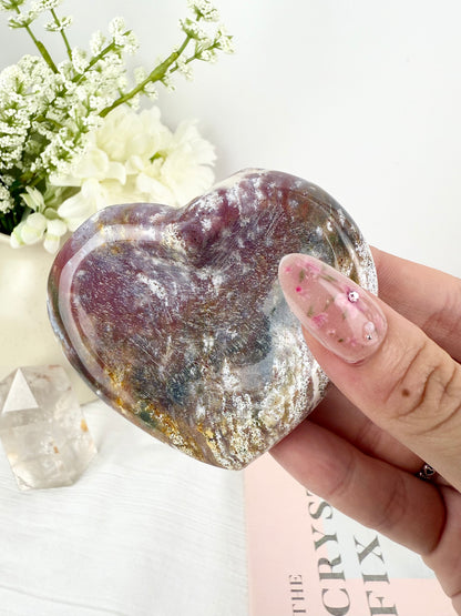 Colourful Ocean Jasper Heart Bowl