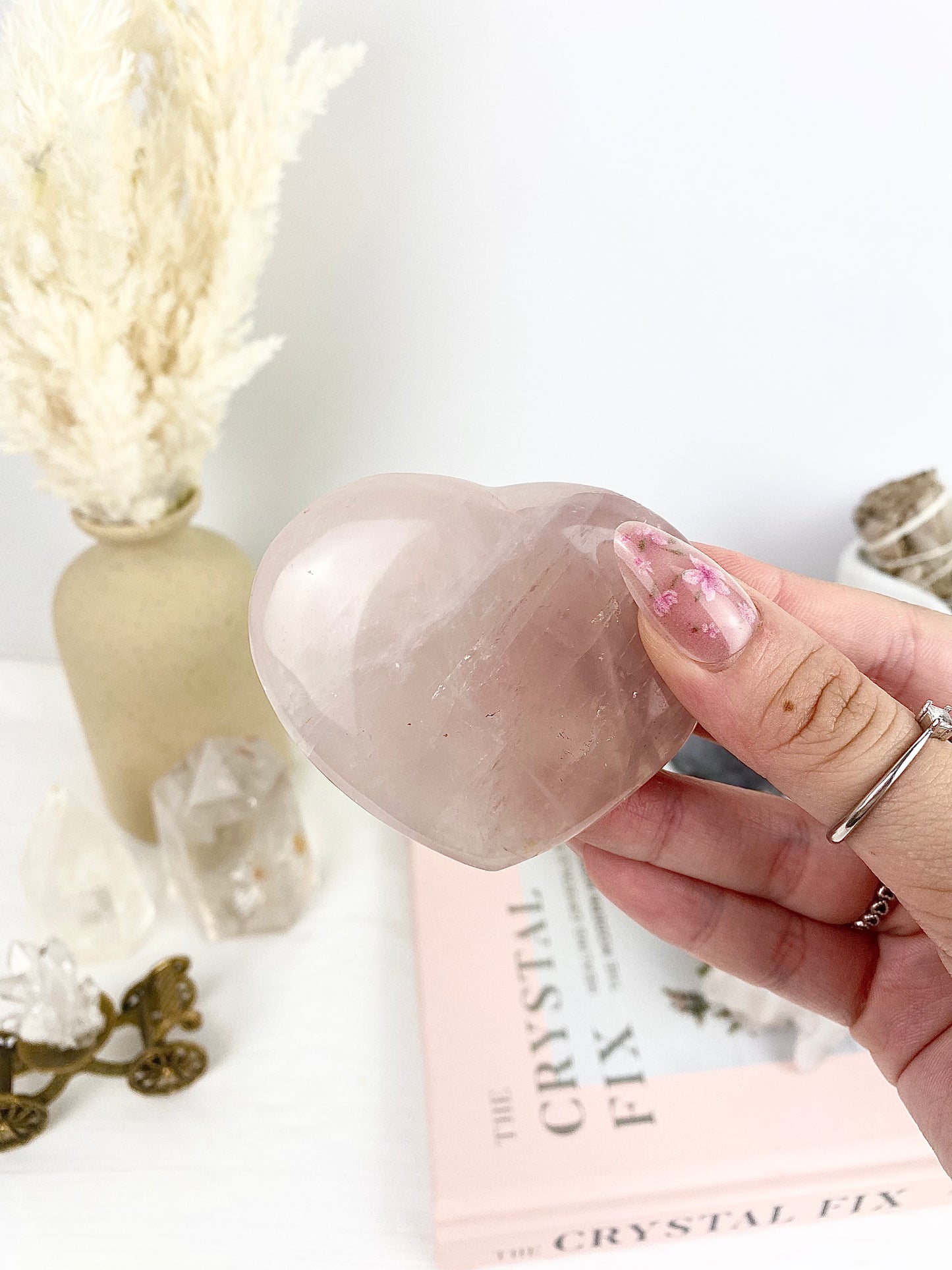 Rose Quartz Heart on Stand
