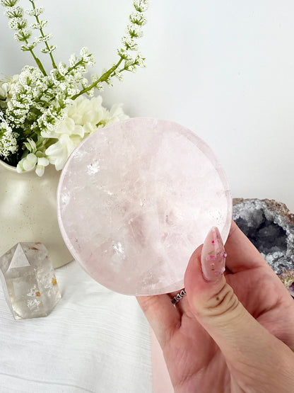Round Rose Quartz Bowl