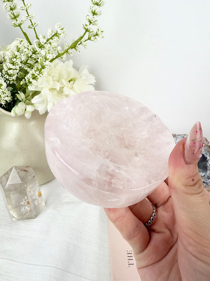 Round Rose Quartz Bowl