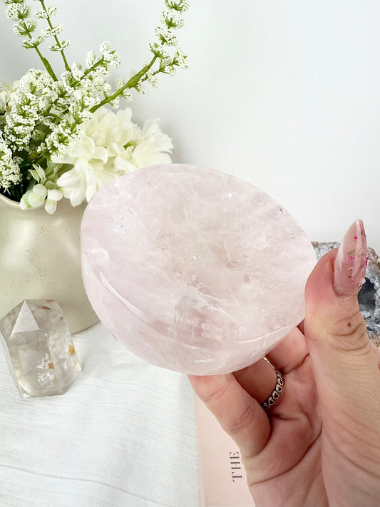 Round Rose Quartz Bowl