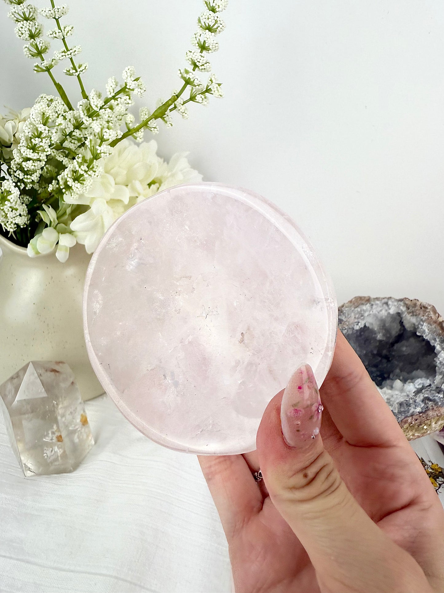 Round Rose Quartz Bowl