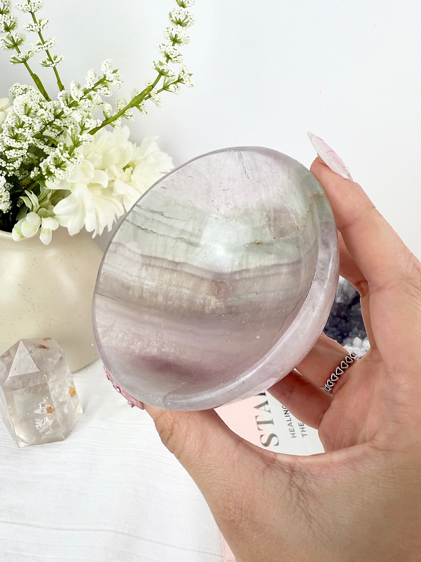 Lavender Fluorite Round Bowl