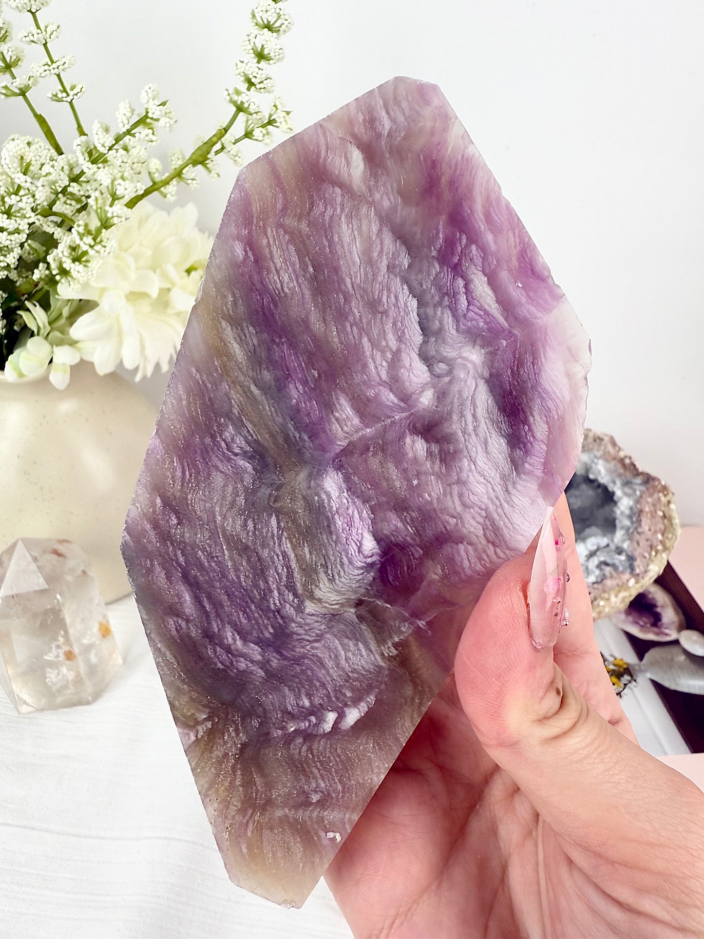 Silky Purple Fluorite Slab