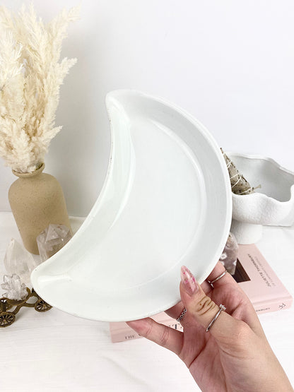 Ceramic White Moon Dish