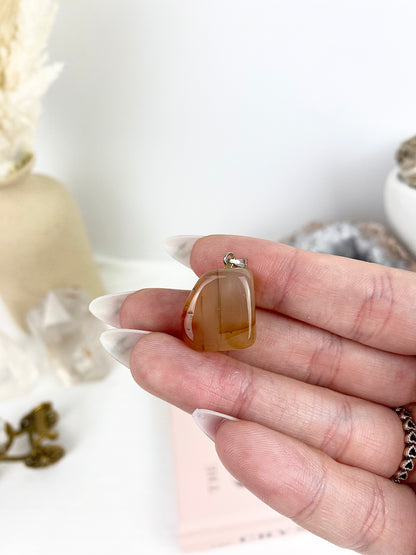 s925 Silver Agate Pendant