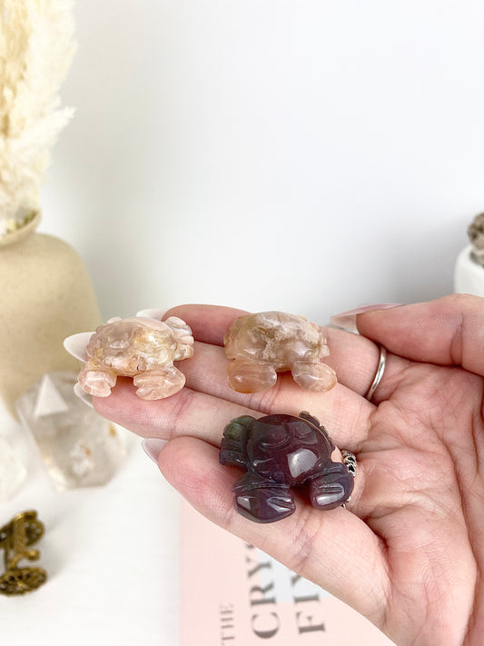 Flower Agate & Ocean Jasper Crabs