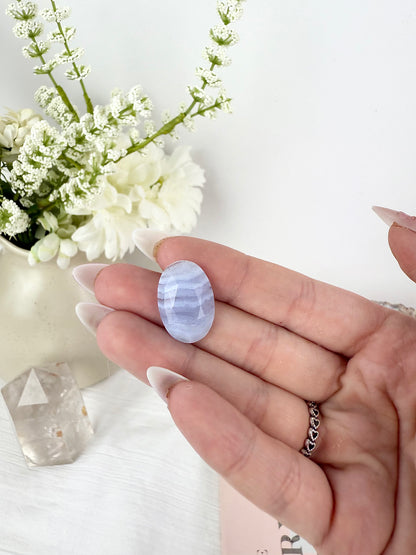 High Quality Blue Lace Agate Faceted Cabochon