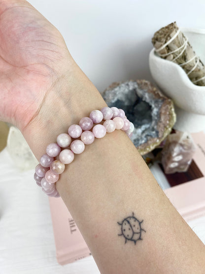 Pink Kunzite Beaded Bracelets ✧ 8mm