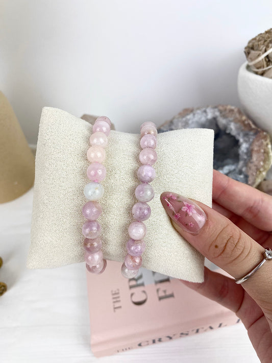 Pink Kunzite Beaded Bracelets ✧ 8mm