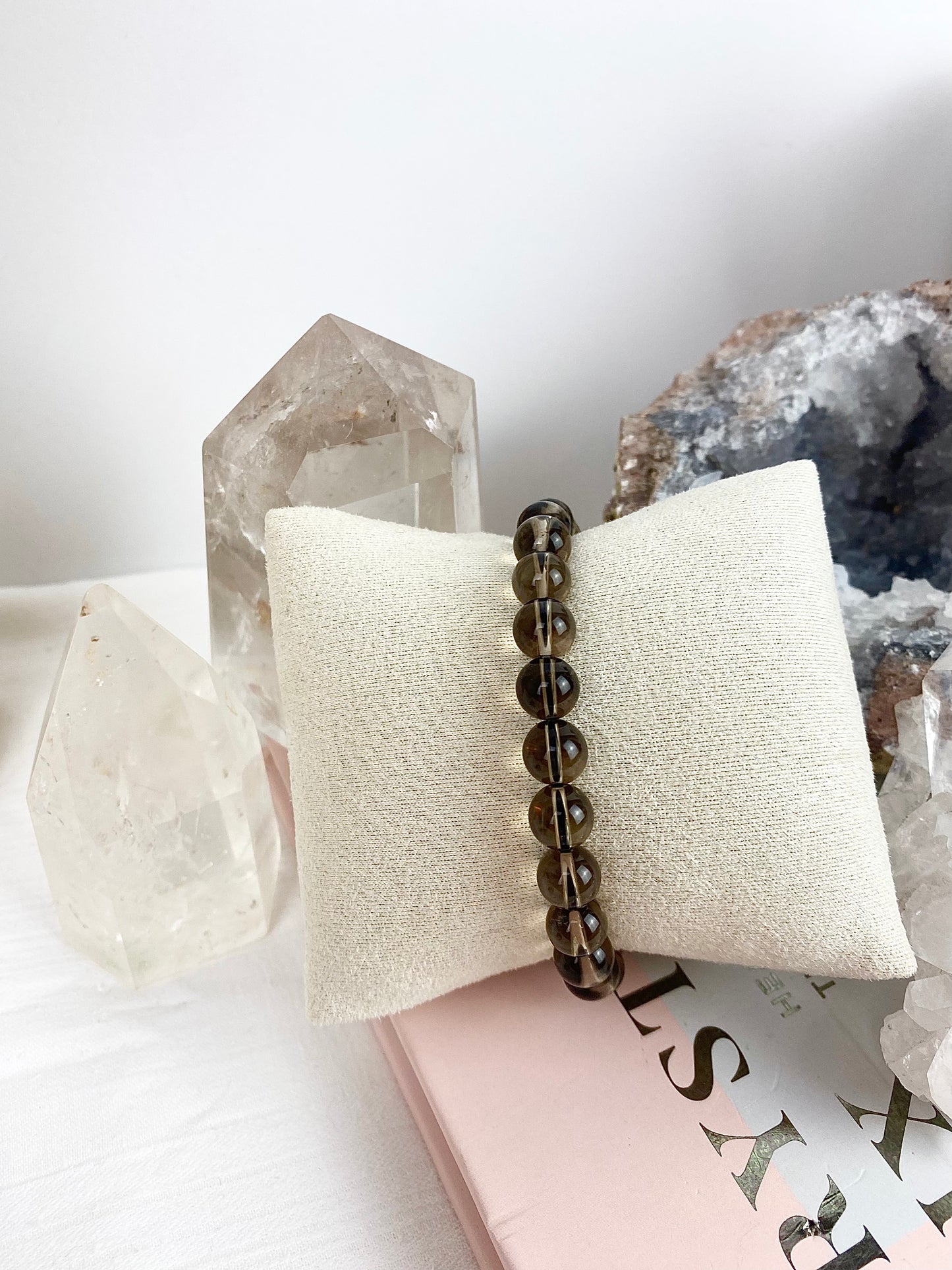 A-Grade Smokey Quartz Beaded Bracelet ✧ 8mm