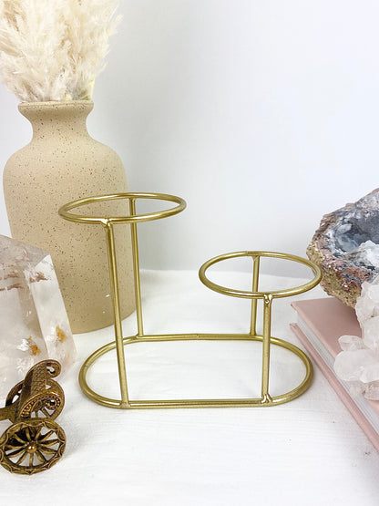 Gold Double Sphere Stand