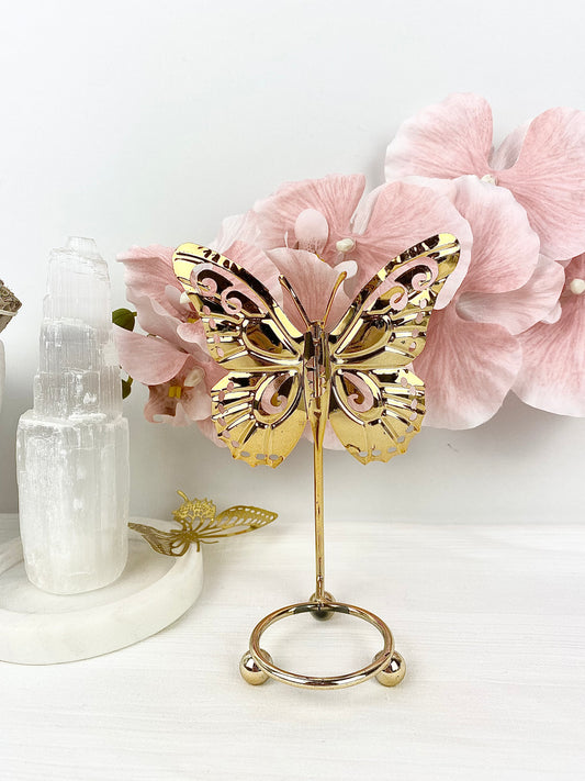 Gold Butterfly Sphere/Crystal Stand