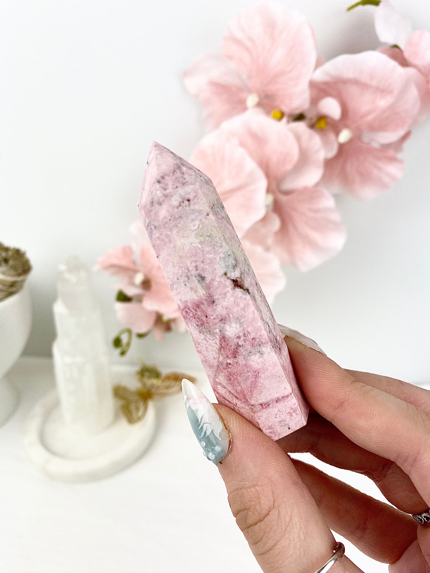 ♡ Pastel Pink Peruvian Rhodonite Towers ♡