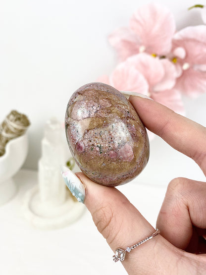 ✿ Pastel Ocean Jasper Palm Stones ✿