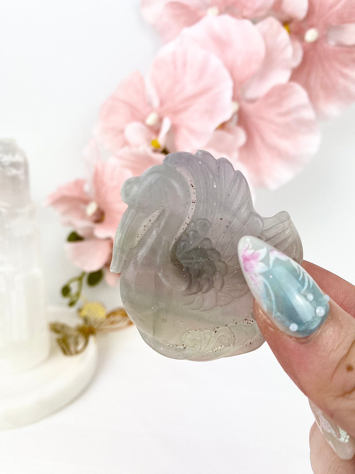 Lavender Fluorite Swans