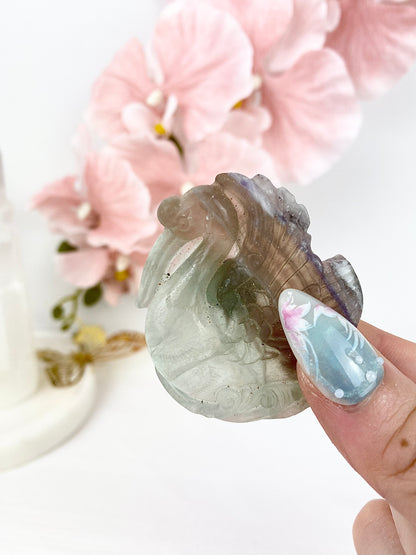 Lavender Fluorite Swans