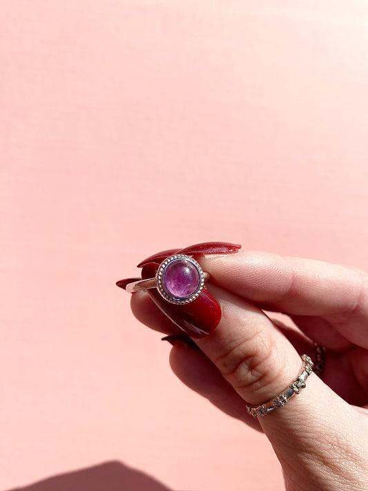 Amethyst Round s925 Silver Rings