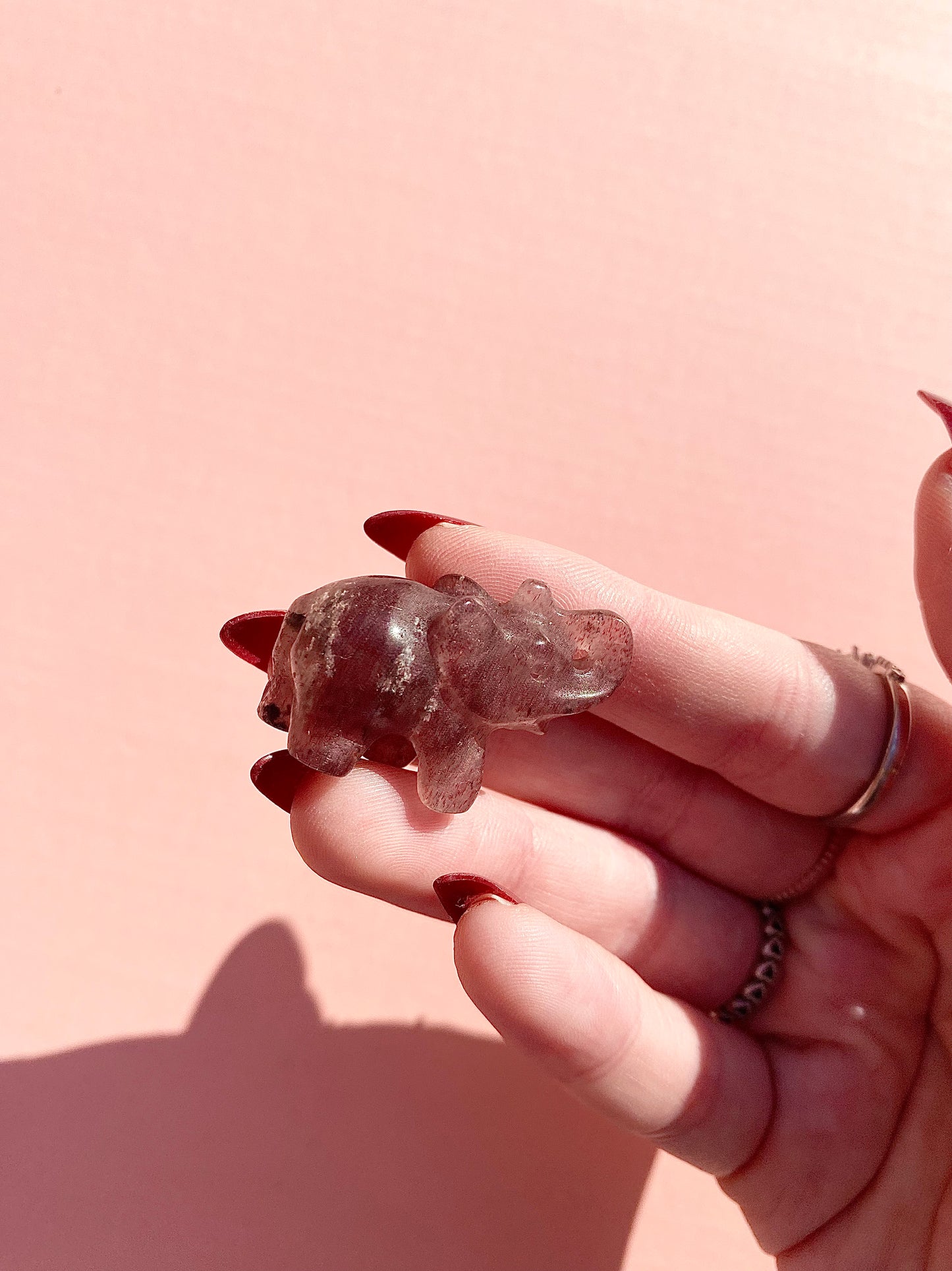 Strawberry Quartz Elephant