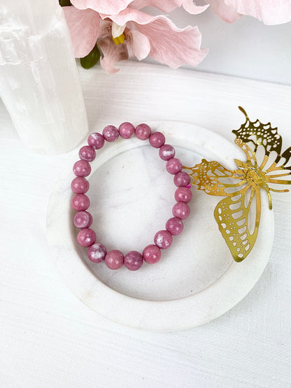 Peruvian Rhodonite Beaded Bracelet