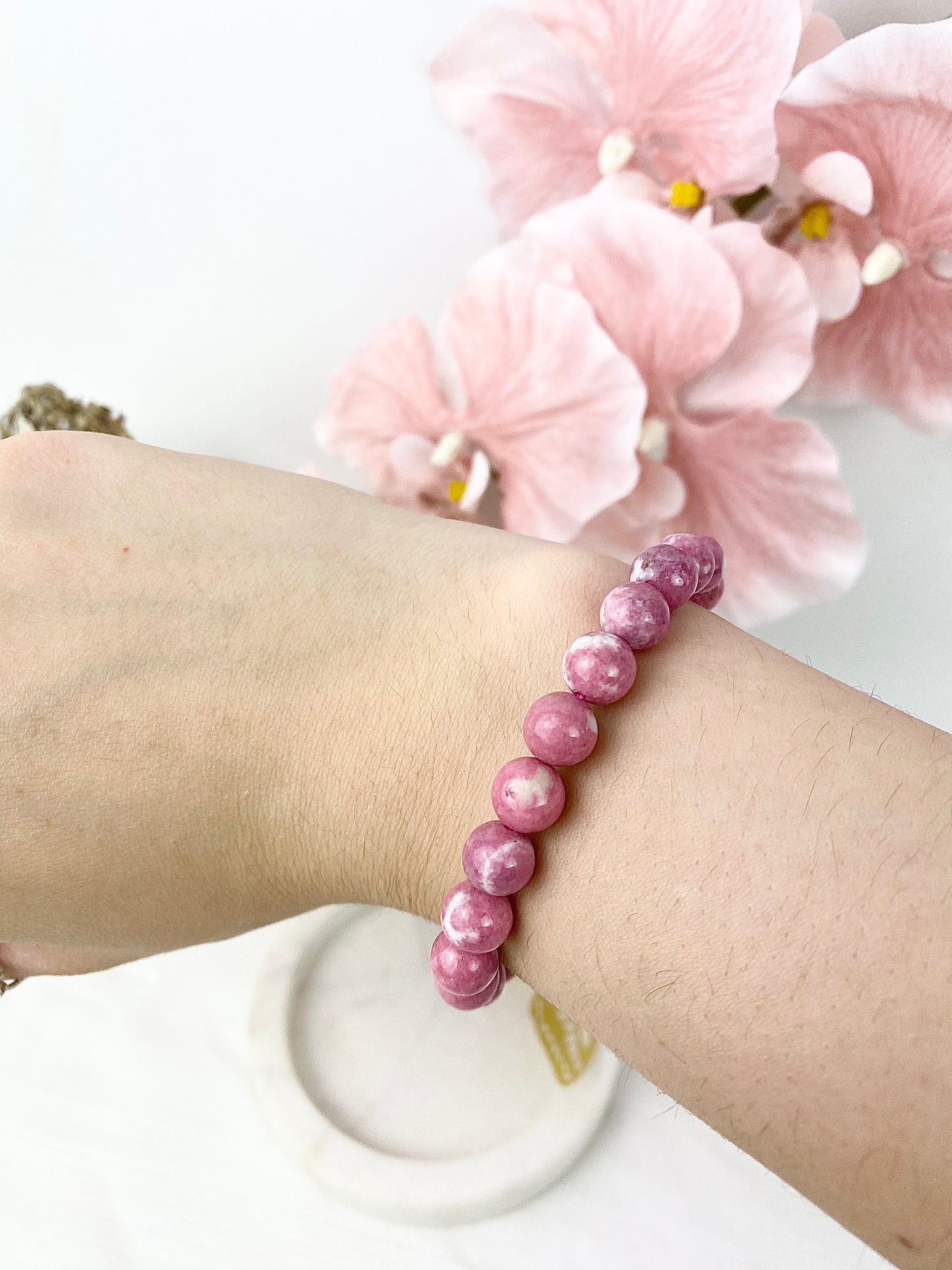 Peruvian Rhodonite Beaded Bracelet