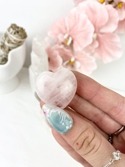 Rose Quartz Puffy Hearts