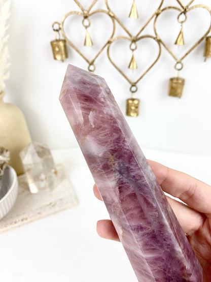 Lavender Rose Quartz Large Tower