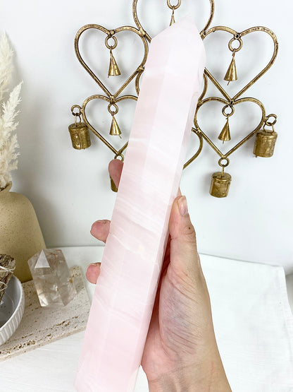 MASSIVE Large Pink Mangano Calcite Tower