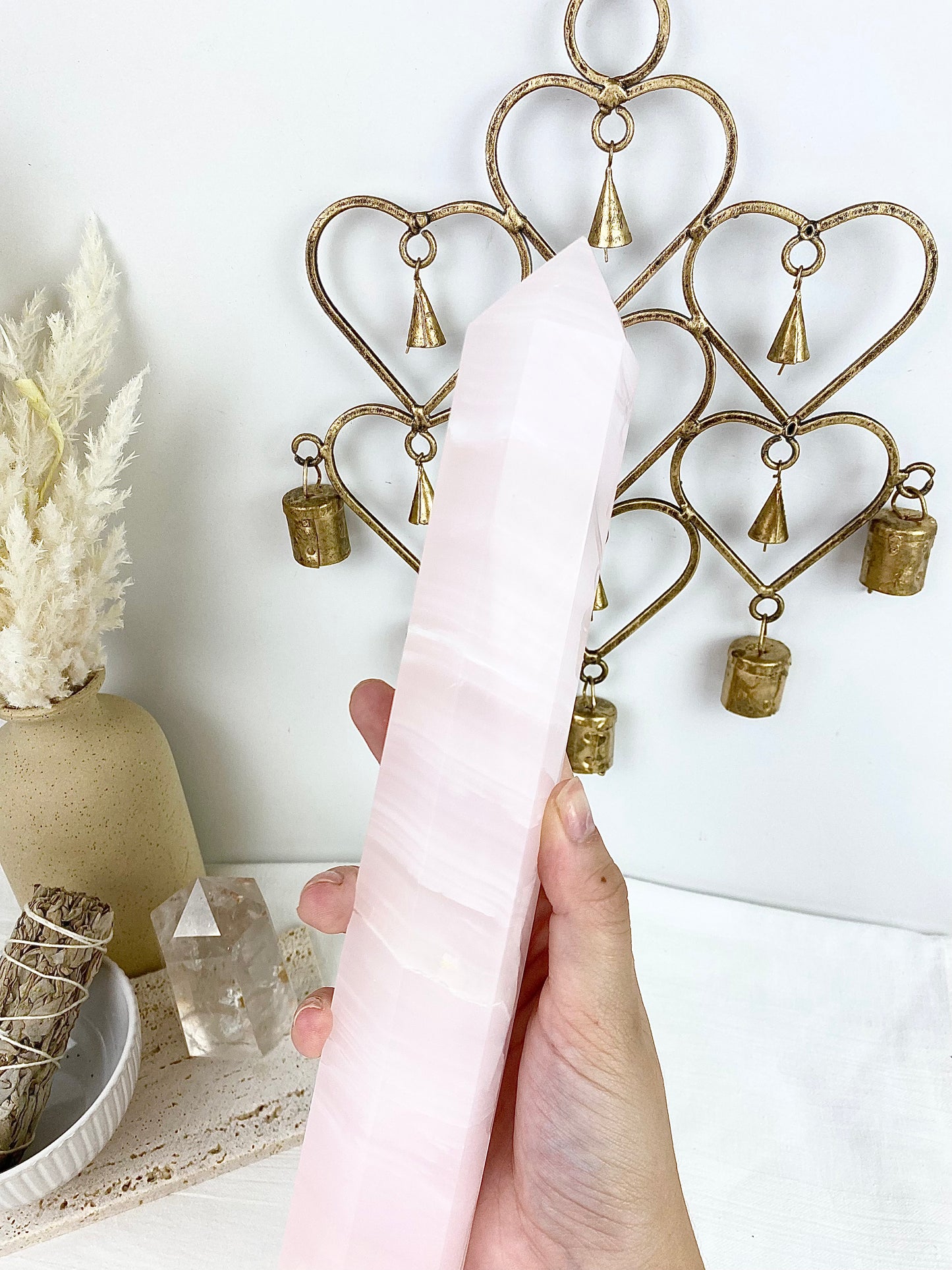 MASSIVE Large Pink Mangano Calcite Tower