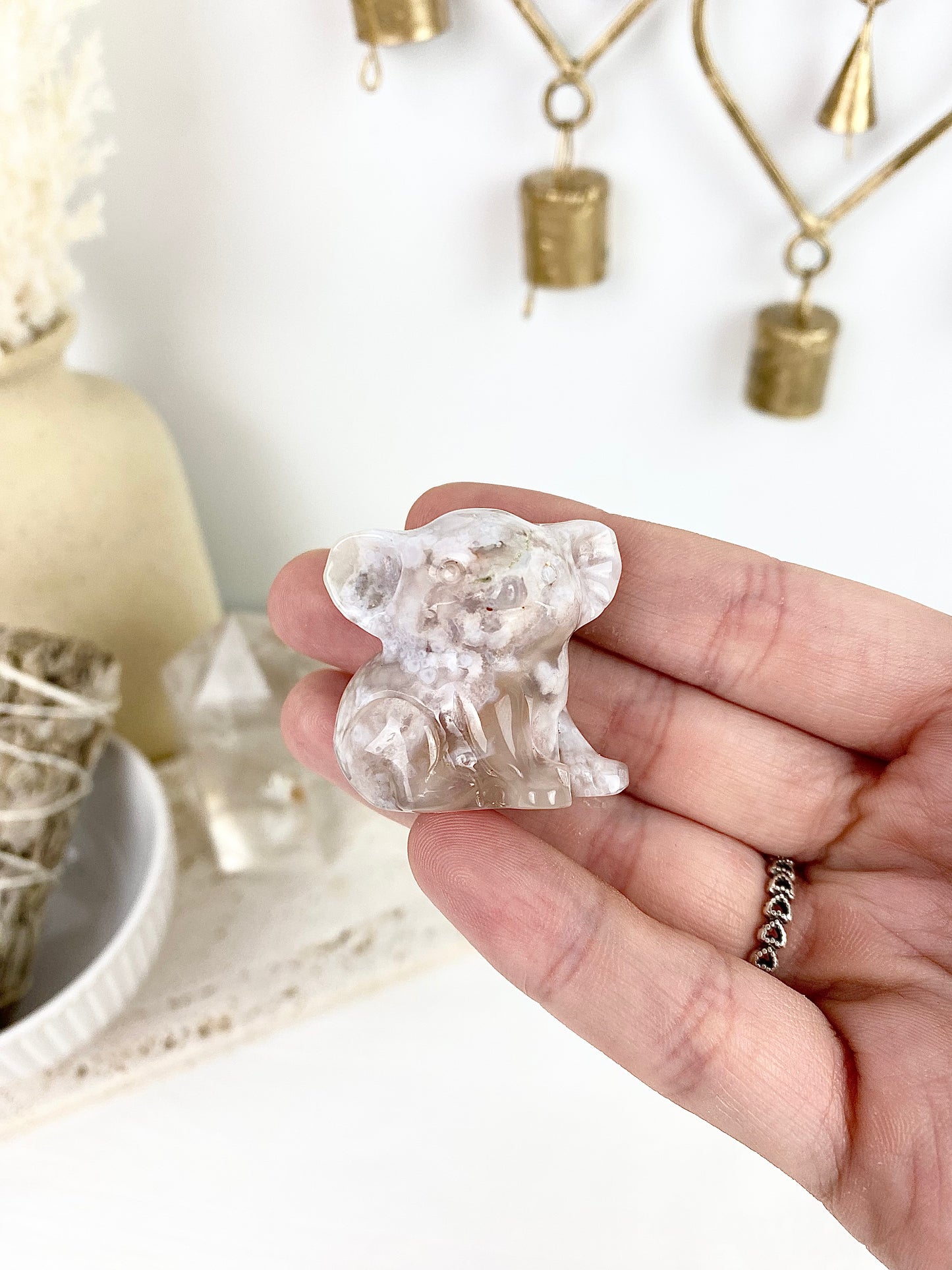 Rose Quartz & Flower Agate Koala