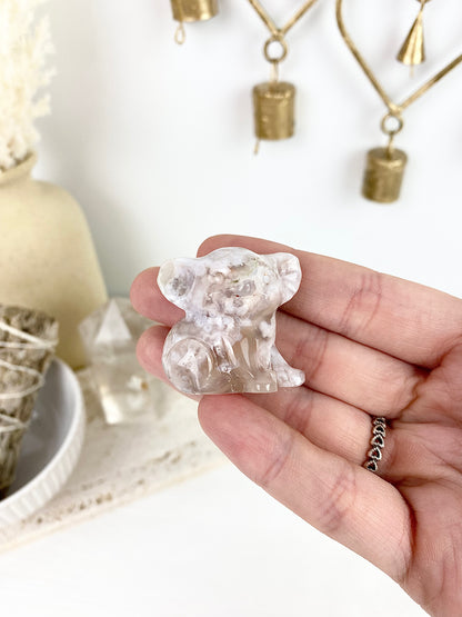 Rose Quartz & Flower Agate Koala