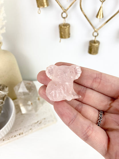 Rose Quartz & Flower Agate Koala