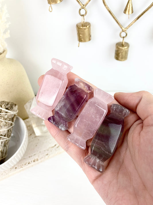 Rose Quartz & Fluorite Lollies