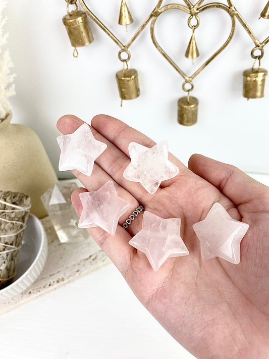 Rose Quartz & Clear Quartz Stars