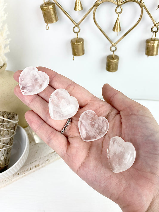 Clear Quartz Hearts