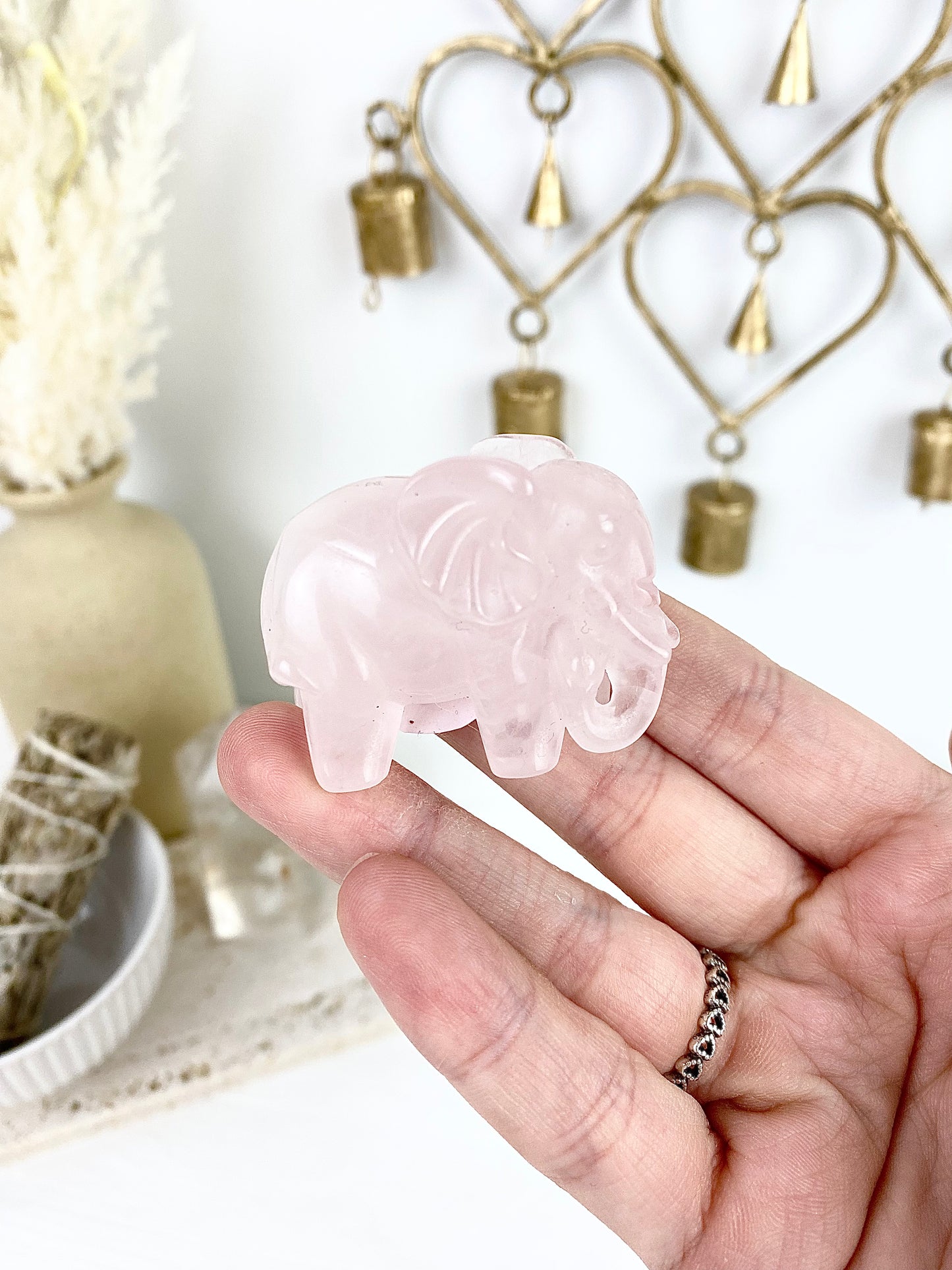 Rose Quartz Elephant