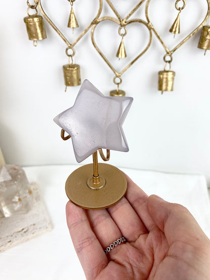 Lavender Fluorite Star on Bronze Stand #2